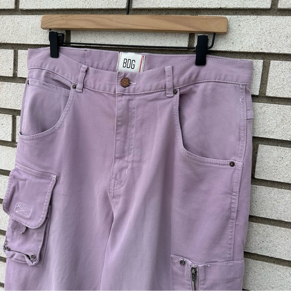 BDG Dropped Cargo Pants Lavender Wide Leg Utility Y2K 31 Urban Outfitters Skater - Picture 2 of 11